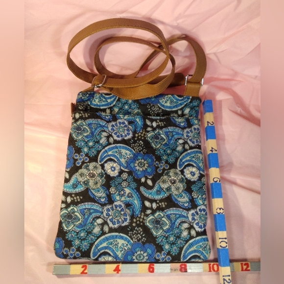 Stone Mountain Mini Shoulder Tote in Blue Plaisley - Picture 10 of 11